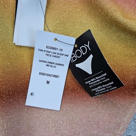 Cotton On Glitter Ombre Sunrise Scoop Neck One Piece Swimsuit Womens M Cheeky - Picture 5 of 7